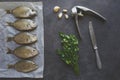 Fresh fishes preparing to be cooked