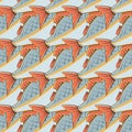 Fresh Fishes Seamless Sea Food Pattern Royalty Free Stock Photo