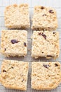 Fresh flapjack on a cooling tray Royalty Free Stock Photo