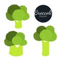 Fresh flat organic broccoli isolated