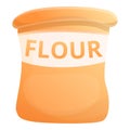 Fresh flour sack icon, cartoon style