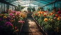 Fresh flowers bloom in vibrant greenhouse garden generated by AI Royalty Free Stock Photo