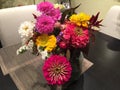 Fresh flowers in vase from pick-your-own farm