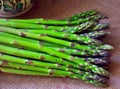 Fresh food : green asparagus on a table Royalty Free Stock Photo