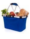 Fresh food: basket of groceries Royalty Free Stock Photo