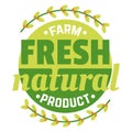 Fresh food farm label organic natural badge icon healthy vector isolated on white design Royalty Free Stock Photo