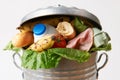 Fresh Food In Garbage Can To Illustrate Waste Royalty Free Stock Photo