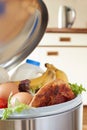 Fresh Food In Garbage Can To Illustrate Waste Royalty Free Stock Photo