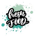 Fresh food lettering calligraphy Rubber Stamp green Royalty Free Stock Photo