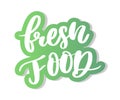 Fresh food lettering calligraphy Rubber Stamp green Royalty Free Stock Photo