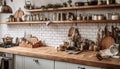 Fresh food preparation in modern rustic kitchen generated by AI Royalty Free Stock Photo