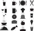 Fresh Food restaurant menu icon set. Royalty Free Stock Photo