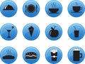 Fresh Food restaurant menu icon set. Royalty Free Stock Photo