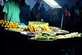 Fresh food stand in hindu Temple festival