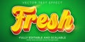 Fresh food text effect green organic text style