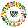 Fresh food vector logo design template. fruits and Royalty Free Stock Photo