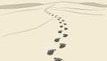 Fresh footprints illustration left in the sand on a journey, vector design Generative AI Royalty Free Stock Photo