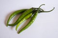 Fresh four green chilies