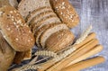 Fresh fragrant bread on the table. Food concept Royalty Free Stock Photo