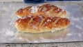 Fresh fragrant bread on the table Food concept Royalty Free Stock Photo