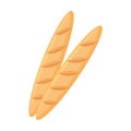 Fresh French baguettes. Bread, pastries, groceries. Bakery illustration