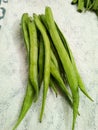 Fresh French bean on table clothe. Royalty Free Stock Photo