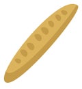 French bread baguette vector cartoon illustration. Royalty Free Stock Photo