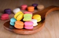 Fresh french colourful macaroons