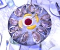 Fresh French Riviera Oysters Seafood Dining Restaurant Shellfish Tomato Lemon Sauce France Nice CÃÂ´te d`Azur Coast City