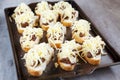Fresh french rolls loaded with cheese and chicken livers