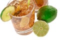 Fresh Fresh cocktail with cola drink and lime fruit Royalty Free Stock Photo