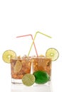 Fresh Fresh cocktail with cola drink and lime fruit Royalty Free Stock Photo