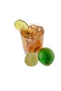 Fresh Fresh cocktail with cola drink and lime fruit Royalty Free Stock Photo