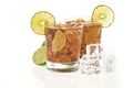 Fresh Fresh cocktail with cola drink and lime fruit Royalty Free Stock Photo