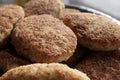 Fresh fried homemade cutlets or cutlets in a pan Royalty Free Stock Photo