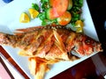 Fresh fried red snapper