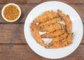 Fresh fried Shishamo fish on plate