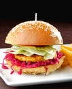 Fresh and fried vegetarian/fish burger