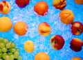 Fresh frozen fruit in ice Royalty Free Stock Photo