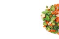 fresh frozen vegetables including broccoli, celera, onion, broccoli on white background Royalty Free Stock Photo