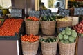 Fresh fruit abd vegetables shop in Rouen Royalty Free Stock Photo