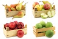 Fresh fruit assortment in a wooden crate Royalty Free Stock Photo