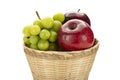 Fresh fruit basket on white background Royalty Free Stock Photo