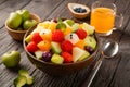 Fresh fruit bowl served as a refreshing breakfast in advertising