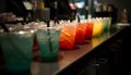 Fresh fruit cocktail glass on bar counter generated by AI Royalty Free Stock Photo