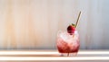 Fresh fruit cocktail on wooden table, refreshing summer drink generated by AI Royalty Free Stock Photo