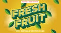 Fresh fruit 3d editable text effect Template Royalty Free Stock Photo