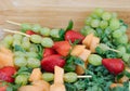 Fresh Fruit Display with Kabobs Royalty Free Stock Photo