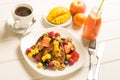 Fresh fruit french toast breakfast Royalty Free Stock Photo