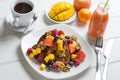 Fresh fruit french toast breakfast Royalty Free Stock Photo